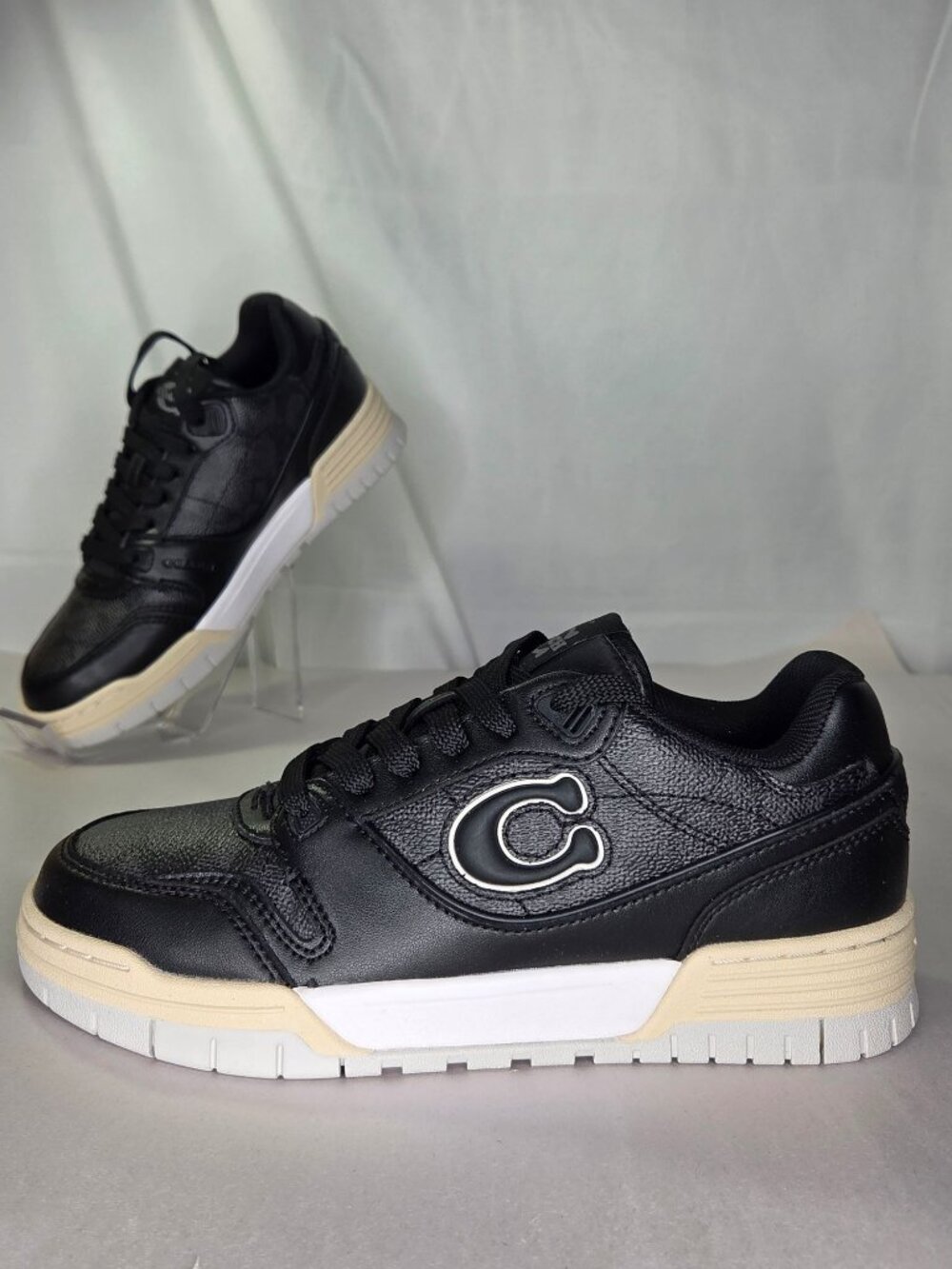COACH Women's Soho Lace-up Sneakers Charcoal/Black